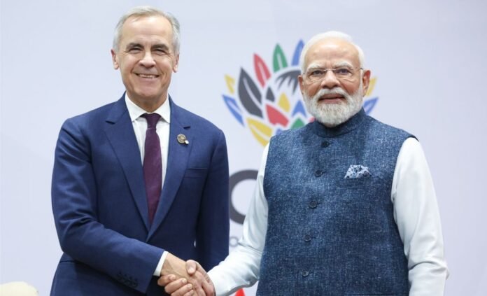 Prime Minister Mark Carney and Prime Minister Modi during meeting a G20